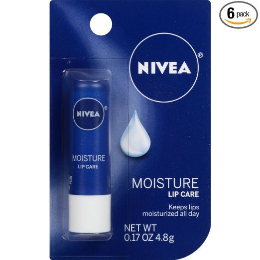 NIVEA Moisture Lip Care, 0.17 Ounce Stick (Pack of 6)