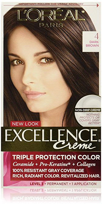 L'Oreal Paris Excellence Creme, 4 Dark Brown, (Packaging May Vary)