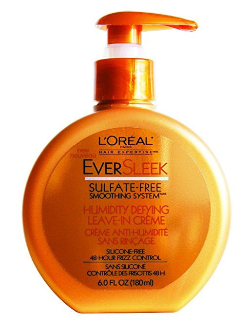 L'Oreal Paris EverSleek Sulfate-Free Smoothing System Humidity Defying Leave-In Creme, 6.0 Fluid Ounce
