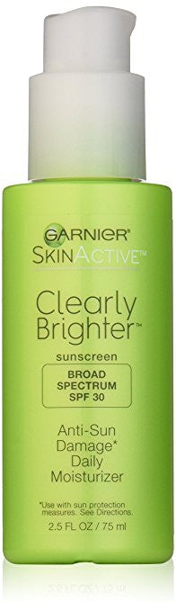 Garnier SkinActive Clearly Brighter Anti-Sun Damage Daily Moisturizer SPF 30, 2.5 Fluid Ounce
