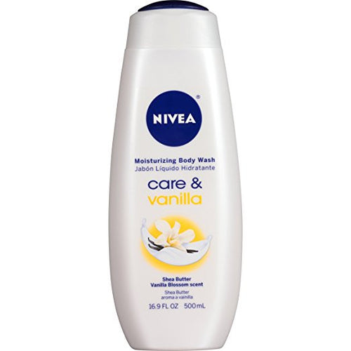 NIVEA Care and Vanilla Moisturizing Body Wash 16.9 Fluid Ounce (Pack of 3)